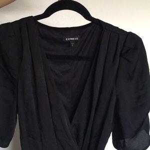Short black ruffled dress